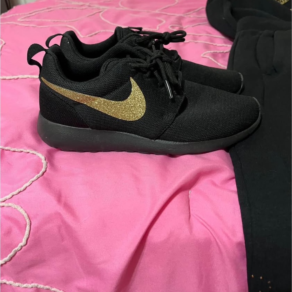 Nike Black and Gold Athletic Shoes